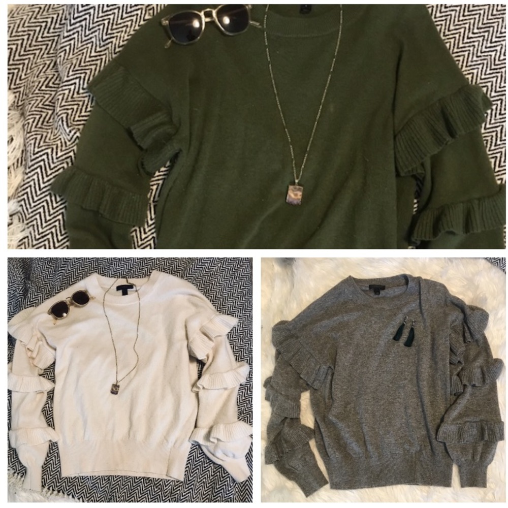 3 for 1 Ruffled Sleeve J. Crew Sweater